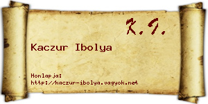 Kaczur Ibolya névjegykártya